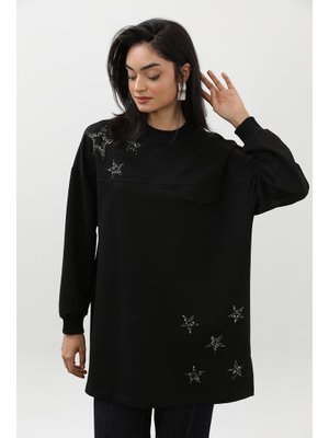 Podyumplus 10736tun Yıldız Detaylı Basic Tunik