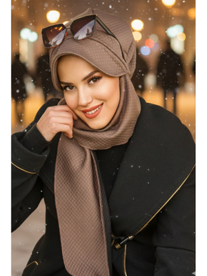 AİŞE TESETTÜR Vizon Kapitone Atkılı Şapka