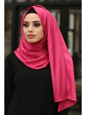 Neva Style İpek Görünümlü Fuşya Şal 7501f