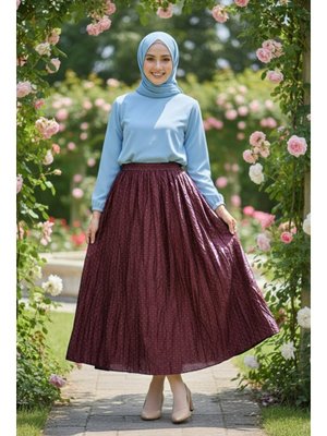 Neva Style Buruşuk Vişne Etek 9227vsn