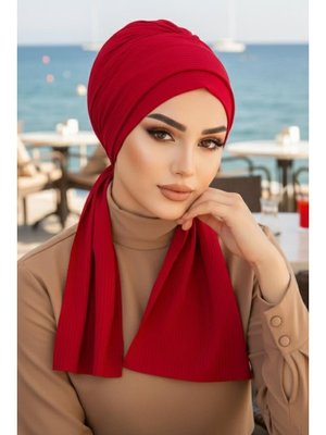 AİŞE TESETTÜR Açık Bordo Atkılı Bone