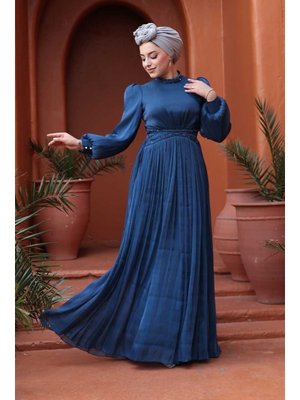 Neva Style Boncuk Detaylı Lacivert 52751l