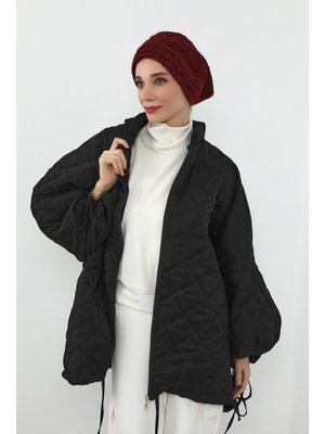 Aisha`s Design 98tk Bordo Pileli Kışlık Tüylü Kaşe Bone,b