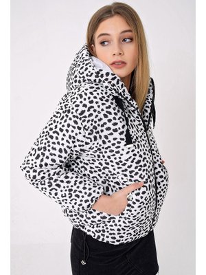 Bigdart Beyaz Desenli Şişme Mont