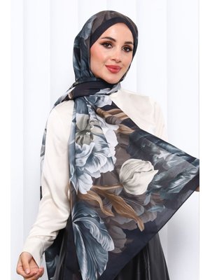 İmaj Butik Zümrüt Yeşili Desenli Soft Dijital Şal