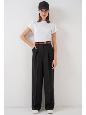 Bigdart Siyah Yüksek Bel Palazzo Pantolon