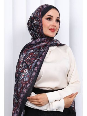 İmaj Butik Siyah Desenli Kraş Şal