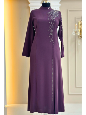 Amine Hüma Elisa Abiye Elbise Violet