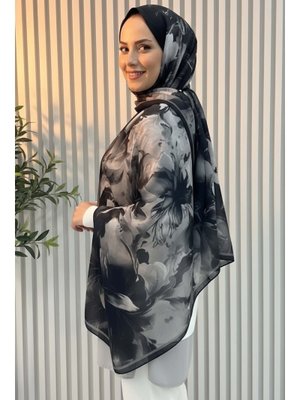 Tofisa Antrasıt Antrasit Mystic Flora Serisi Pamuk Şal