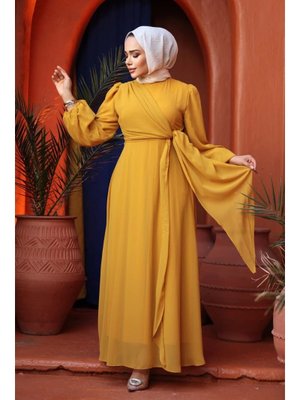 Neva Style Bağlama Detaylı Hardal 62261hr