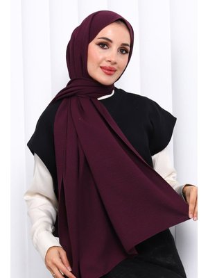 İmaj Butik Mürdüm Pamuklu Caz Şal