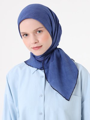 Miray Fort Eşarp Halka Desen İndigo
