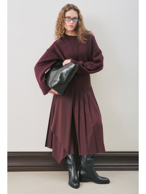 MANUKA Bordo Anvelop Piliseli Etek