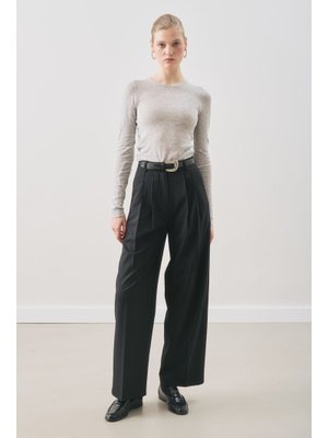 MANUKA Siyah Classıc Pileli Pantolon