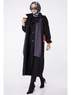 Tofisa Siyah Sıyah Kaşe Kaban