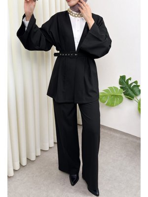 Salih Çelebi Siyah Kemerli Kimono Takım