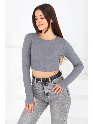 Tofisa Fume Füme Uzun Kollu Kaşkorse Crop