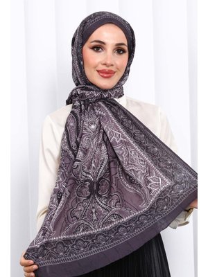 İmaj Butik Antrasit Desenli Kraş Şal