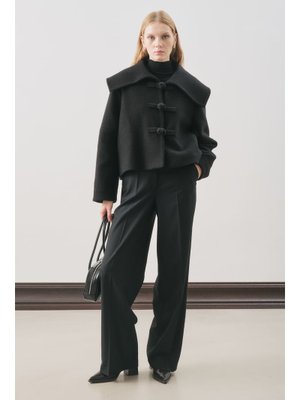 MANUKA Siyah Isabel Kısa Kaşe Ceket