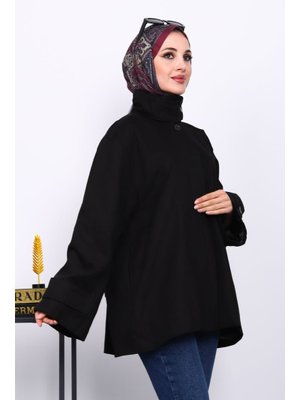 İmaj Butik Siyah Düğmeli Astarlı Gabardin Ceket