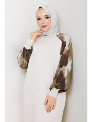 Pamuk Butik Kolu İpek Kupra Merserize Triko Elbise