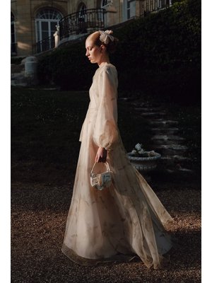 MANUKA Vanilya Ulla Desenli Organze Abiye Elbise