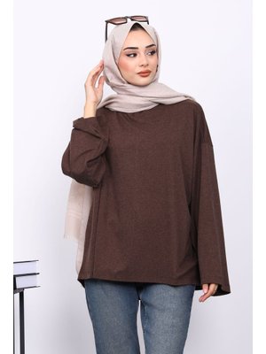 İmaj Butik Kahverengi Yarım Balıkçı Yaka Bluz