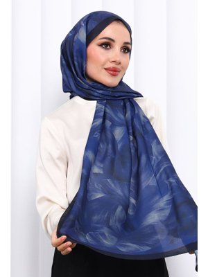 İmaj Butik Lacivert Desenli Soft Dijital Şal