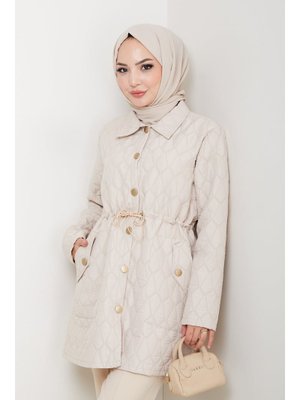 Pamuk Butik Beli Tünel Geçişli Kapitone Ceket Mont