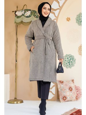 Neva Style Çizgili Bej Kaşe Kap 60012bej