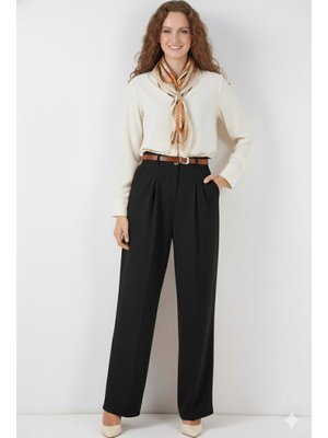 Benguen Siyah Kemerli Pantolon