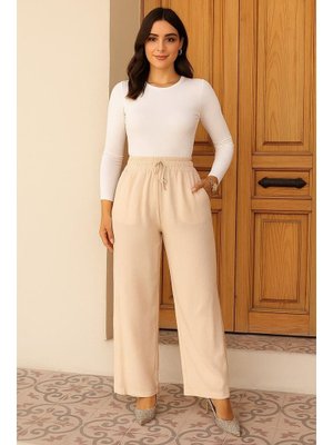 Neva Style Simli Bej Pantolon 18193bej