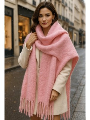 Remsa Pudra Püskül Detay Atkı Omuz Şalı 40x200 Cm 1295