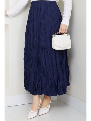 Pamuk Butik Beli Lastikli Kırışık Etek