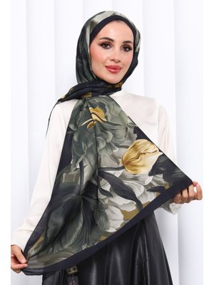 İmaj Butik Hardal Desenli Soft Dijital Şal