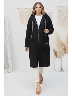 Benguen Siyah Fermuarlı Peluş Kap