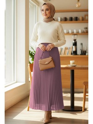 Neva Style Pileli Pudra Etek 92161pd