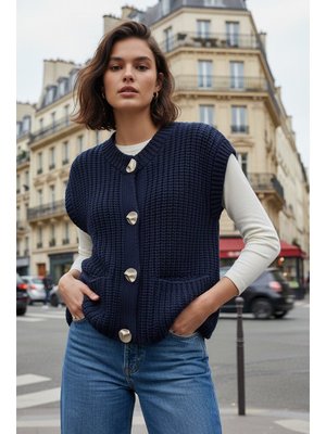 Salih Çelebi Lacivert Premium Triko Yelek