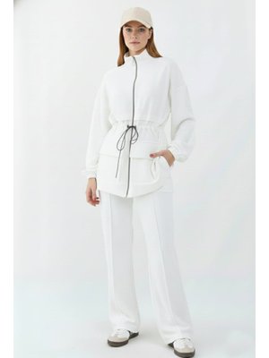 Benguen Beyaz Belden Büzgülü Scuba Takım