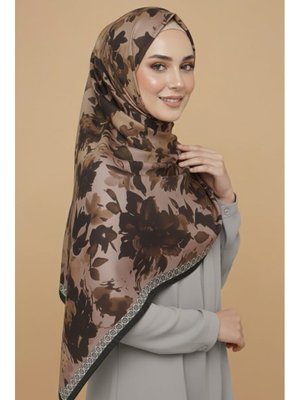 Tofisa Kahve Midnight Bloom Serisi Pamuk Şal