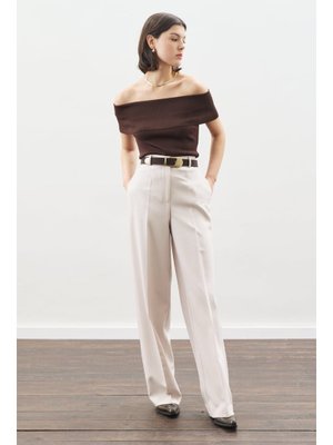 MANUKA Bej Uzun Paça Straıght Pantolon