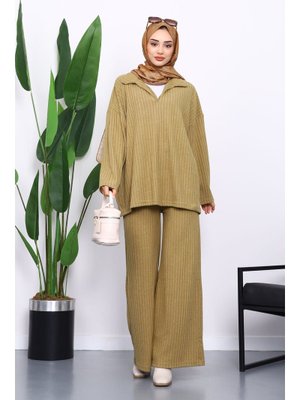 İmaj Butik Haki Kaşkorse Tunik Pantolonlu Takım