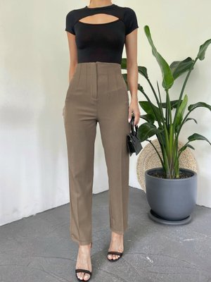 Podyumplus Vizon Zra Pileli Havuç Pantolon