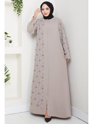 Hafsa Mina Bej Gizli Patlı Yarım Taşlı Ferace