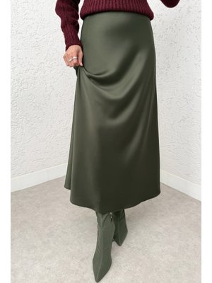 Salih Çelebi Haki A Kesim Saten Etek