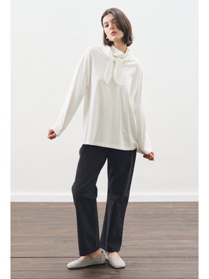 MANUKA Ekru Yüksek Yaka Bağlamalı Bluz