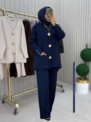 MODANURSEDA Lacivert Pantolon Takım