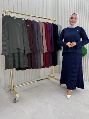 MODANURSEDA Lacivert Etekli Takım