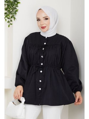 Pamuk Butik Büzgülü Bağlama Detaylı Gömlek