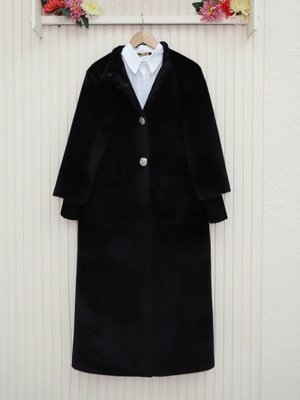 Podyumplus Siyah Kolu Ribanalı Çıtçıtlı Astarlı Kaban